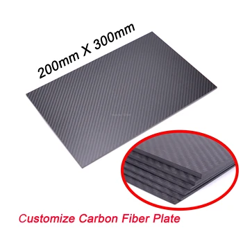 3K Completo de Fibra de Carbono de 200 mm X 300 mm 0.5/1/1.5/2/3/4/de 5 mm de espesor Real de Fibra de Carbono de la Placa del Panel de Sábanas Compuesto de Alta Dureza RC