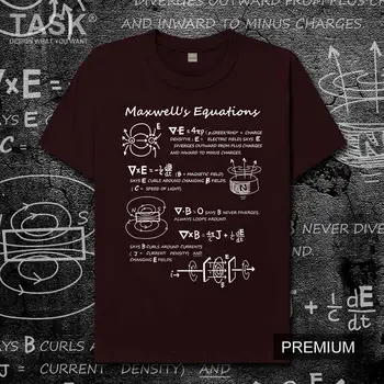 Tema Maxwells Ecuaciones de la Física Electromagnética algodón de manga corta camisetas para hombre caual de la moda de verano de la calle 03