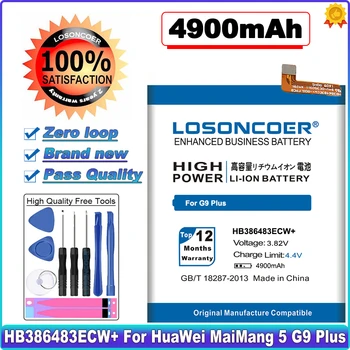 LOSONCOER 4900 mah HB386483ECW+ Batería Para HuaWei MaiMang 5 G9 Más MLA-AL00 MLA-AL10 Honor 6X G9Plus de la Batería del Teléfono~En Stock