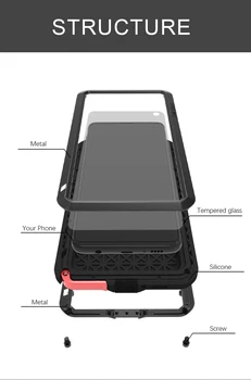Para Samsung Galaxy S10 Caso de LOVE MEI Choque de tierra a Prueba de Agua Resistente Armadura de Metal Cubierta de la caja del Teléfono para Samsung Galaxy S10