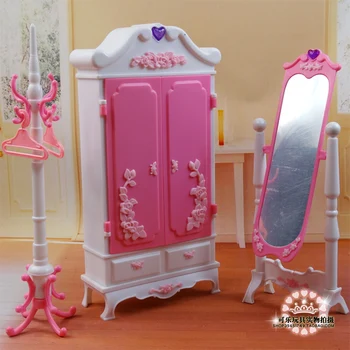Muebles para muñecas accesorios para barbie 1/6 de la muñeca mini armario de espejo de tocador DIY juguetes de Niña de regalo de cumpleaños
