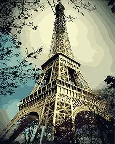 MaHuaf-W745 Torre Eiffel de la Nueva llegada dibujo del paisaje de BRICOLAJE digital de aceite de pintura por números abstractos 40x50 pintura por número de
