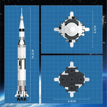 Lunar de la Estación Espacial de Exploración Espacial del Cohete Modelo de Bloques de Construcción MOC Kits de Ladrillos de Juguetes a los Niños Regalos
