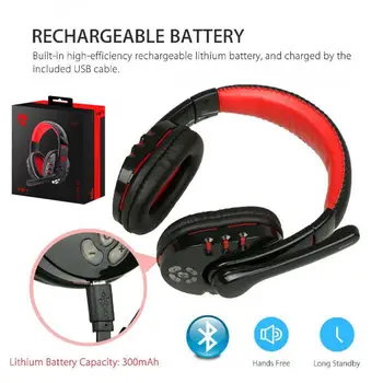 Nuevos Auriculares Gamer Bluetooth Inalámbrico de Juegos de Auriculares de Gran auriculares Auriculares Estéreo Bass Sonido Envolvente de Micrófono Para PC Portátil