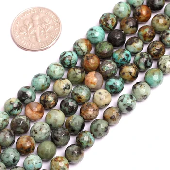 De alta calidad de piedra natural perlas facetadas de África howlite ronda suelta Perlas 6 8 10 12 14 mm de DIY de la Joyería de la pulsera