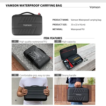 Vamson Carcasa Impermeable Cubierta Protectora para Gopro Hero 8 Negro Kit de Accesorios de Montaje para la Go Pro 8 Cámara de Acción VS155