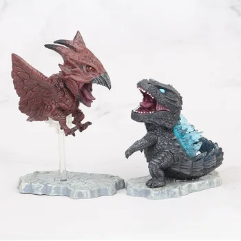 5/7pcs Set BANDAI 3-10cm Q el Rey de Godzilla Ghidrah Máquina Triceratops Dinosaurios del PVC de los niños Regalo de la Figura de Acción Coleccionable Modelo de Juguete