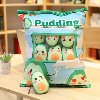 Una Bolsa De 8pcs Snack Puddiing de Juguete de Felpa Suave Corgi Conejo Pingüino de Aguacate colchón Creativo Anime cojín de dibujos animados de la Muñeca T