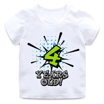 Los niños y las Niñas feliz Cumpleaños Número 1 3 6 Carta de verano para niños de la ropa de la Camiseta de la Impresión de los Padres del niño Regalo de Cumpleaños Digital T-shirt