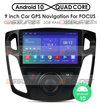 2+32/2+16 9 pulgadas Android 10 Reproductor Multimedia Radio de Coche Para el año 2012 2013 Ford Focus Soporte Estéreo Bluetooth USB WIFI OBD2