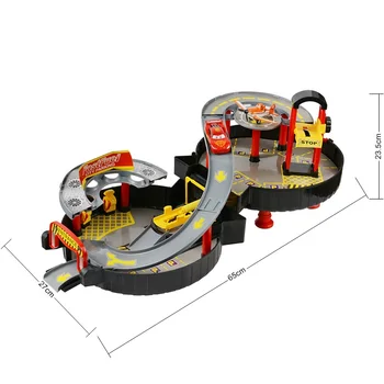 Cars de Disney Pixar Cars 3 de Rayo McQueen Neumático de Estacionamiento en Tres dimensiones de la Pista de Niños Reunidos Juguete Pista Modelo de Regalos