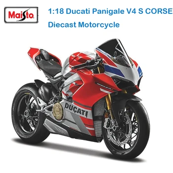 Maisto 1:18 16 estilos de Ducati panigale v4 s c blanco original autorizado de simulación de aleación modelo de moto de coche de juguete de regalo de colección