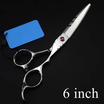Nuevo profesional de Japón 440c acero 5.5 y 6 pulgadas Láser de alambre de corte de pelo tijeras de diente de sierra de Corte de las tijeras de peluquería tijeras de peluquería