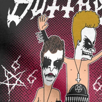 Black Metal Beavis Buttheads Divertido Heavy Metal de los 90's de dibujos animados Camisetas para los Hombres de Música Antigua de la Camiseta Sudadera de Otoño