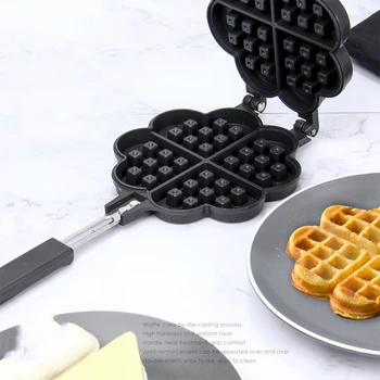 Waffle Maker Máquina Simple De Metal En Forma De Flor De Waffle Molde De Celosía De Galletas Para Hornear Herramienta De La Cocina De Casa De La Luminaria