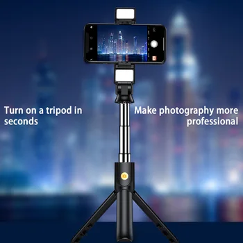 JCKEL Nueva Bluetooth Selfie Stick Trípode Multi-función de Doble lámpara de Luz de Relleno transmisión en Vivo Soporte Integrado de Palo Telescópico