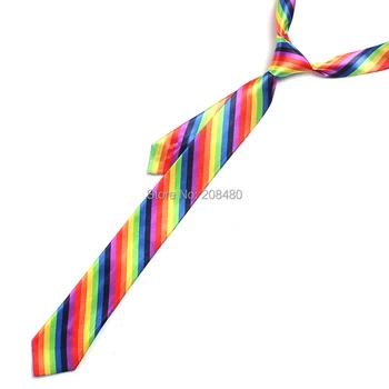 Mens Lazos de Corbata Rayón Poliéster Tejido de arco iris de la Moda 5cm/2inch gran Clásico de impresión de Regalo de Camisetas Pañuelo Parte Buena corbata Para los Hombres