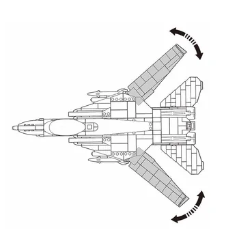 404Pcs Militar F-14 Modelo de Caza Ladrillos Avión Avión de la Aviación de Guerra Creador de Bloques de Construcción de los Conjuntos de Juguetes Educativos para Niños