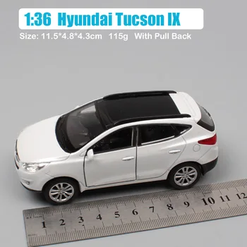 1/36 Escala mini Hyundai Tucson IX SUV crossover de coches y vehículos fundido tire hacia atrás de Welly modelos en miniatura de coches de juguetes para niños juego