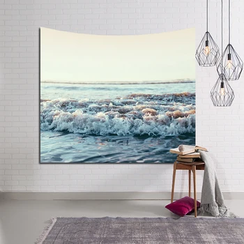 2017 Galería 3D de las olas del mar Impreso Tapiz Toallas de Playa de Estilo Moderno Estera de Yoga Hogar Decoración de Mesa de Tela para Colgar en Pared, Alfombras de Manta