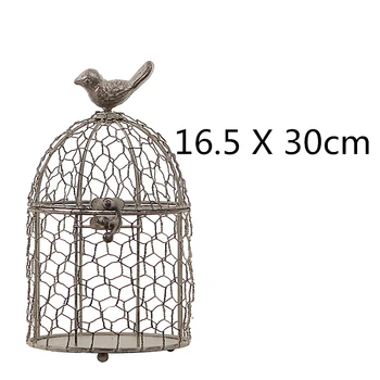 Europeo retro de la jaula de pájaros de hierro forjado vela de la decoración de la casa sala de estar suave decoración tejida a mano de regalo