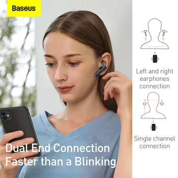 Baseus W05 TWS Auriculares Inalámbricos Bluetooth 5.0 Auriculares Apoyo Qi de Carga Inalámbrica En la oreja los Auriculares de Control Táctil de Juego de Auriculares