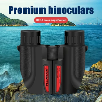 Caliente venta de binoculares 12x25 de bolsillo de alta potencia de alta definición de binoculares de alta calidad al aire libre bajo la luz de la visión nocturna prismáticos