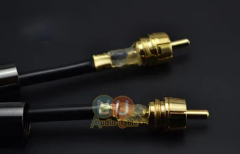 U71-Negro 1par de alta fidelidad Cable RCA Cable de Audio Digital W/ Dual Magnético-Ring