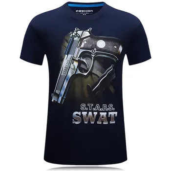 Verano de 2020 3D T-shirt masculino de impresión AK 47 pistola divertido camisa casual de manga corta T camisa O collar macho punk t-shirt top tee