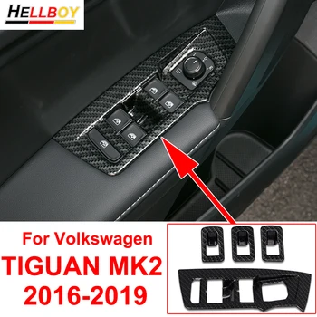 4pcs Car la Ventana de la Puerta Interruptor de Botón del Panel de Guarnecido Pegatinas Para VW Volkswagen Tiguan MK2 2018 2017 2016 2019 Interior Accesorios