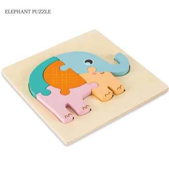 Bebé de Juguete de Madera Rompecabezas tridimensional animal Puzzle Rompecabezas de múltiples capas de Bebé de Madera montessori, Juguetes Creativos Principios Educativos