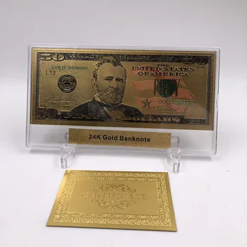 Bonito América 24k de Oro de Billetes de 100 Dólares en 1928 de los Billetes en Oro 24k Papel moneda Falsa Con Marco de Plástico Para la Recogida