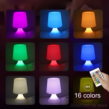 16 Colores RGB de la Noche, las Luces de la Barra de Atmósfera Lámparas de Mesa, Dormitorio LED USB Recargable Control Remoto de Escritorio de la Lámpara de la Mesita de Dormir de la Lámpara