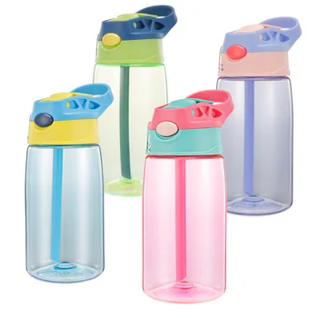 Nueva 480ML 4 Colores Bebé de Botellas de Agua de Bebé Recién nacido de la Copa a los Niños a Aprender de Alimentación de Paja Jugo de Beber de la Botella Libre de BPA para los Niños