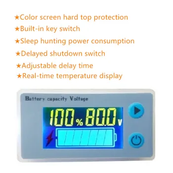 12V 24V 36V 48V 60V 72V universal de la batería indicador digital probador de voltaje LCD coche de plomo-ácido indicador de bajo voltaje de timbre de alarma
