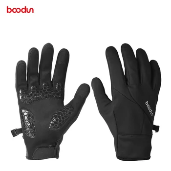 BOODUN de invierno al aire libre a prueba de viento antideslizante guantes calientes completa de los dedos de la pantalla táctil guantes de ciclismo MTB equipo de ciclismo