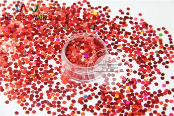 LAP-3 Forma de Manzana Brillo Tamaño 3 mm con láser holográfico de color Rojo paillette para el Arte de Uñas y BRICOLAJE supplies1pack=50g