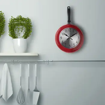 Reloj De Pared Sartén Metálica De Diseño De 8 Pulgadas De Relojes De Cocina De La Decoración De La Novedad De Arte De Ver
