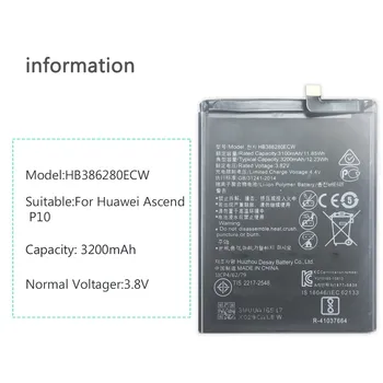 Batería para Huawei Ascend P2 P10 Honor 9 P1 U9200 U9500 D1 XL U9200E P7 P7-L07 P6 P6-U06 P6-c00 P6-T00 G6 G620 G630 de la Batería