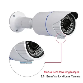 5.0 Megapíxeles AHD Varifocal Cámara CCTV al aire libre de SONY 326 de Alta Resolución de 2.8-12m m de Corte IR de Blanco Watrproof el Hogar de la Cámara de Seguridad