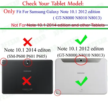 GT N8000 N8010 N8013 Nota 10.1 (Versión 2012) Avanzado soporte del cuero de la cubierta para Samsung N8005 N8020 SCH-I925 Tablet libro de casos