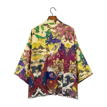 Japonés Cosplay Kimonos 2020 Streetwear Haori Macho Yukata Geisha Belleza De Impresión Camisa De Asia Ropa Kimono Chaqueta De Punto De Los Hombres