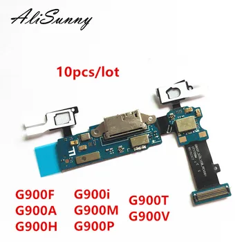 AliSunny 10pcs Puerto de Carga Flex Cable para SamSung Galaxy S5 G900F G900A G900H G900i G900M G900P G900T G900V Cargador USB Dock
