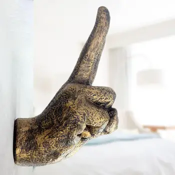 Creativa decoración de la pared de la resina de la Biónica para colgar en pared gesto de la mano clásica pose de la estatua de homehotelbar decoración de resina de Tres naves de estilo