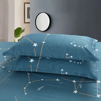 2018 blanco Simple estrellas azul de algodón, ropa de cama ropa de cama conjuntos de Gemelas completa de Queen Doble, cama king Size edredón cubierta plana de la hoja de fundas de almohada