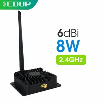 EDUP 8W Wifi Amplificador de Potencia de 2.4 GHz 802.11 b/g/n Wifi Repetidor de la Señal del Router de Gama Extender Refuerzo de 6dBi Inalámbrica Adaptador de Antena