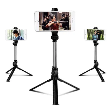 Trípode Selfie Stick remoto de Mano para el Teléfono Móvil Mini portátil ajustable Bluetooth Selfie Stick Tomar una foto grabar un video