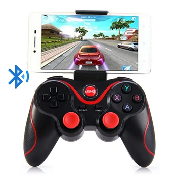 La jalea Peine Joystick Inalámbrico Bluetooth para el Teléfono de la Tableta TV Box S3VR Titular del Controlador de Juego BT3.0 Gamepad para PC