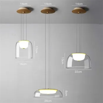 Post-moderno de Cristal Colgante de las Luces de Comedor Sala de estar de la Cocina Nórdica Lámpara Colgante Simple Hanglamp Decoración para el Hogar Artefactos de iluminación
