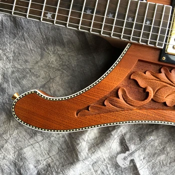 Custom shop personalizadas de guitarra eléctrica, nuevo marrón mate, grabado láser, de cualquier forma y color puede ser hecho. Transporte gratuito